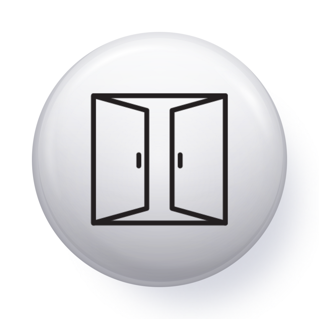 pivot doors button