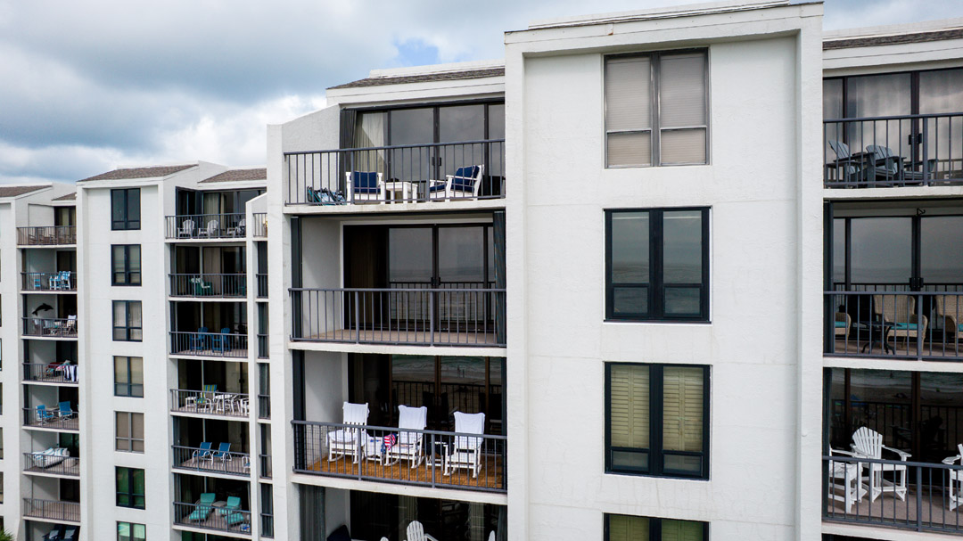 beach condo sliding glass doors